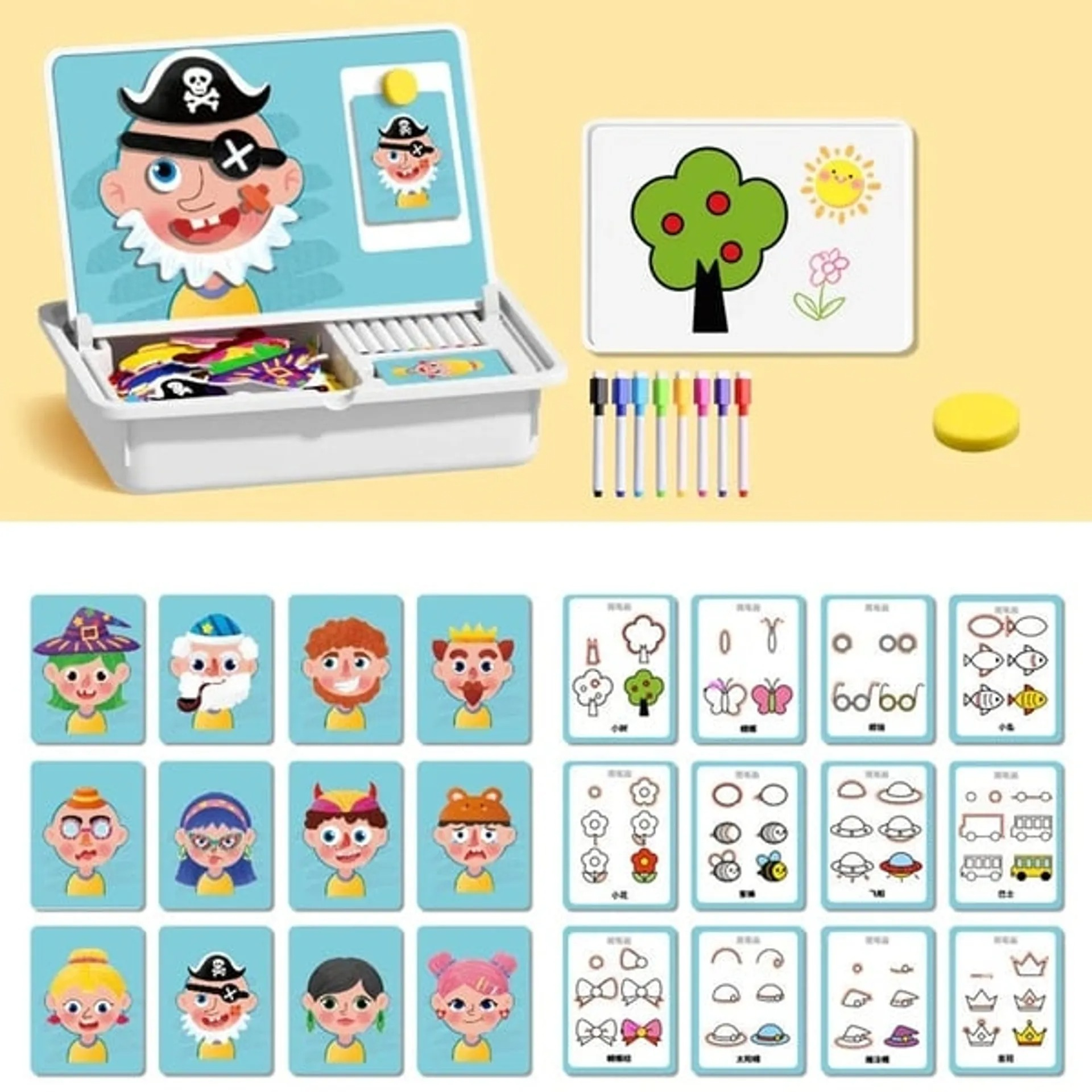 ✨HOT SALE 49% OFF💫Magnetic Puzzles Face Dress Up Travel Game Double Side Preschool Educational Learning Toy for Kids